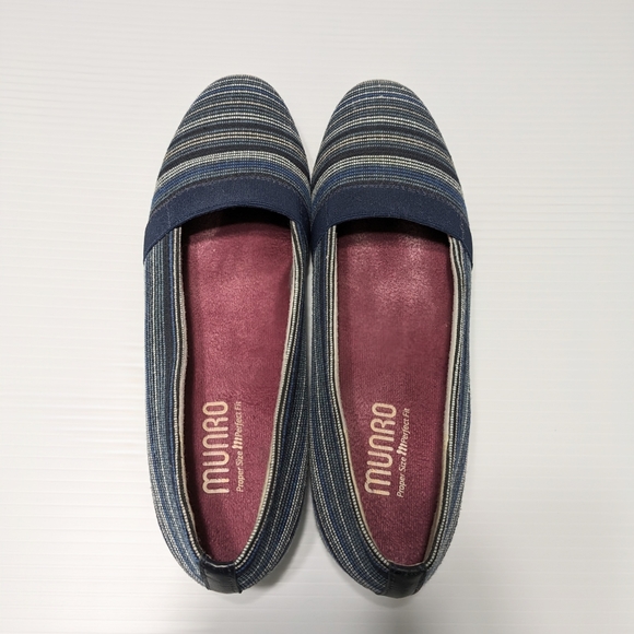 9.5N Munro Bonita Slip-On Espadrille Blue Multi Flat Loafer - Picture 3 of 9